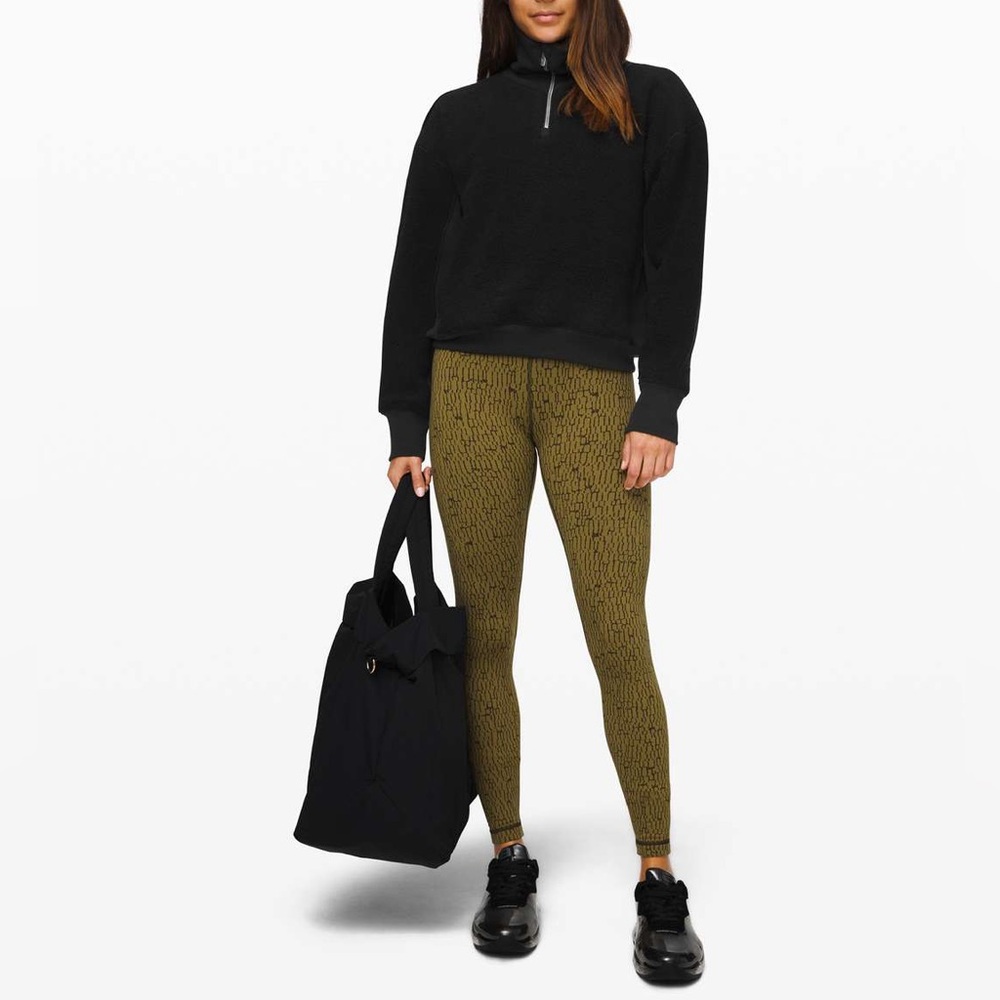 Lululemon Wunder Under High-Rise Yoga Pants Luxtreme Jacquard Dark Olive SIZE 8